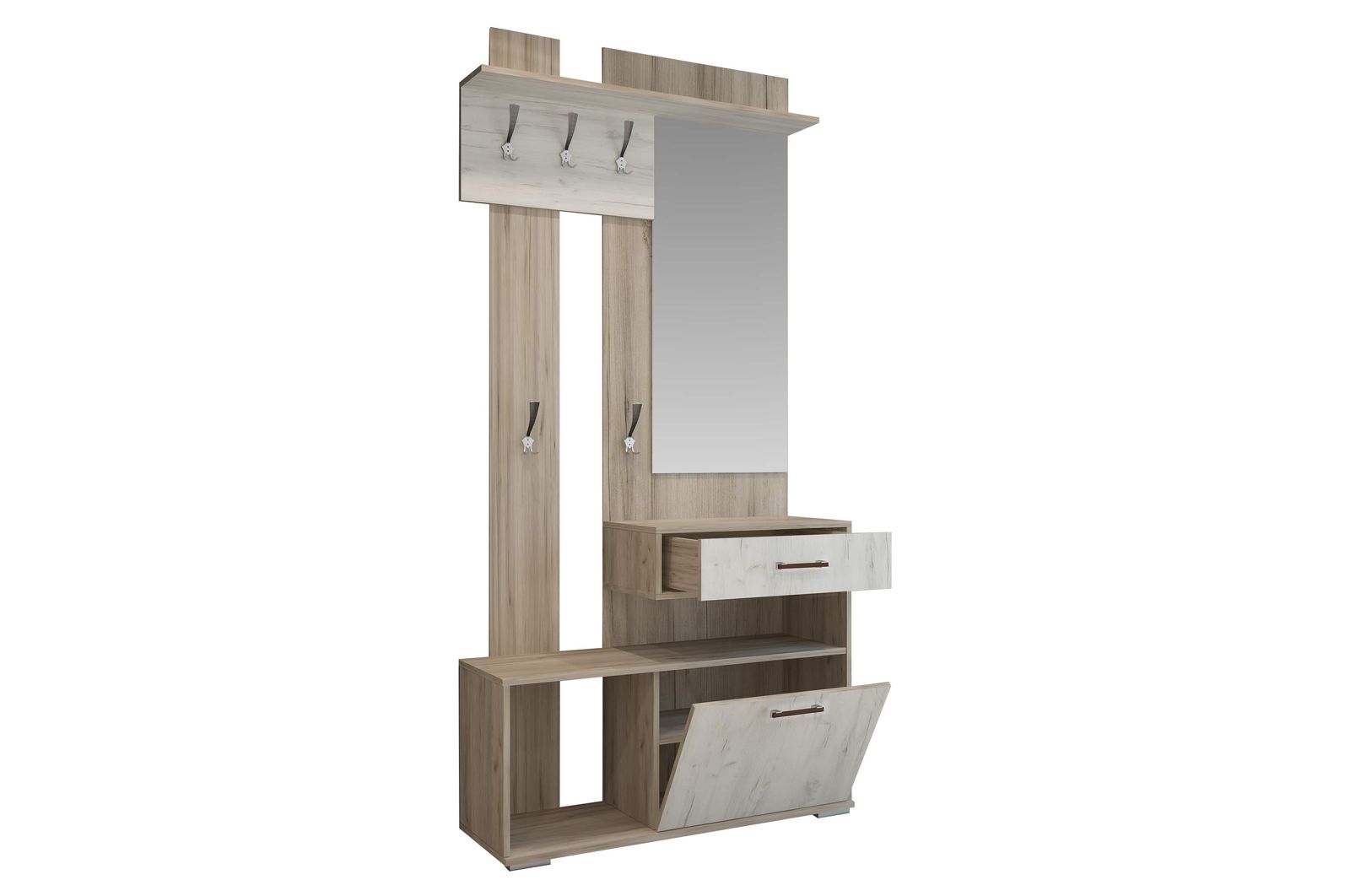 Прихожая Смарт 2, Корпус Сонома — Фасад Кантер, База + Шкаф — деталь